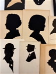 (58) Unsigned Hand Cut Silhouettes (4) Framed