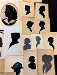 (58) Unsigned Hand Cut Silhouettes (4) Framed