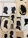 (58) Unsigned Hand Cut Silhouettes (4) Framed