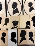 (58) Unsigned Hand Cut Silhouettes (4) Framed