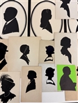 (58) Unsigned Hand Cut Silhouettes (4) Framed