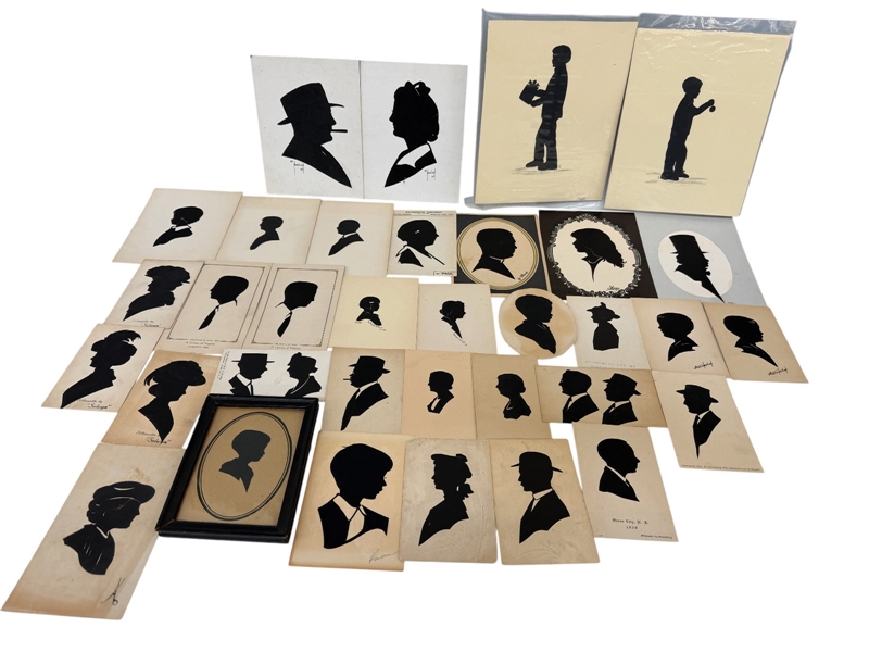 (34) Hand Cut Signed Silhouettes