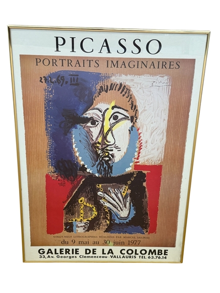 Pablo Picasso Exhibition Poster "Portraits Imaginaires" Galleria de la Colombe 1977