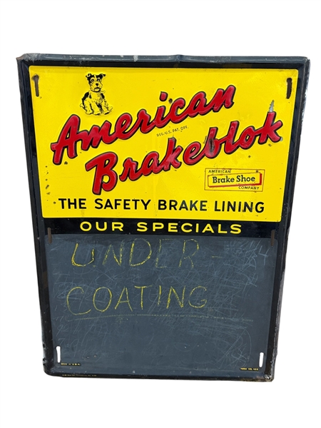 American Brakeblok Advertising Metal Chalk Board
