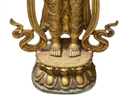 Large Brass Deity Sculpture of Padmapani Holder of the Lotus