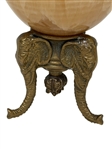 1960's Marble Egg on Elephant Brass Stand and Brass Mounted Finial