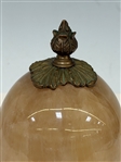 1960's Marble Egg on Elephant Brass Stand and Brass Mounted Finial