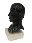 Bronze Replica Portrait Bust Ancient Greek Charioteer of Delphi on Marble Plinth