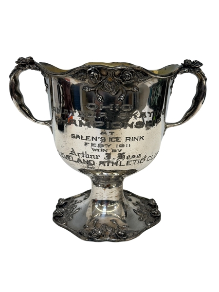 Quadruple Silverplate Amateur Skating Champion Trophy Scribner and Locht
