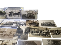 (25) Real Photo Postcards Wagons, Horses, Cars, Grocers
