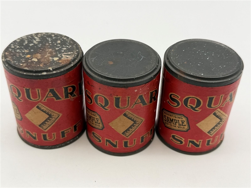 (3) Unopened Cans of Square Snuff With Original Tax Stamp