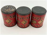 (3) Unopened Cans of Square Snuff With Original Tax Stamp
