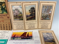Group of Advertising Calendars; 1920's, 40's, 50's