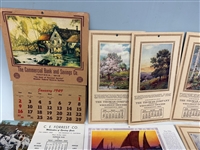 Group of Advertising Calendars; 1920's, 40's, 50's