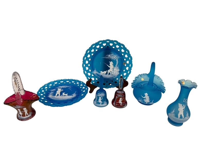 Group of Mary Gregory Glass