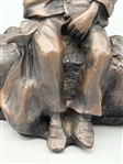 De La Poer Figurine Bronze Man Seated on a Log
