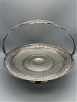 Silver Plate Bride's Handled Basket BRSM Co. Hand Hammered Dutch Scene