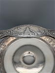 Silver Plate Bride's Handled Basket BRSM Co. Hand Hammered Dutch Scene