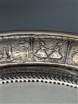 Silver Plate Bride's Handled Basket BRSM Co. Hand Hammered Dutch Scene