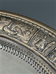 Silver Plate Bride's Handled Basket BRSM Co. Hand Hammered Dutch Scene