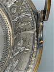 Silver Plate Bride's Handled Basket BRSM Co. Hand Hammered Dutch Scene