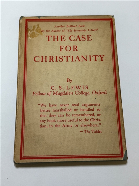 "The Case for Christianity" by C.S. Lewis 1943 First Edition with Dust Jacket