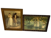 (2) Vintage Lithographs: Kate Greenaway, French Regency