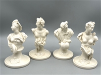 (4) 18th Century F.A. Bustelli Nymphenburg Porcelain White Busts 