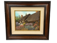 Eugene Schmidt Oil on Canvas "Anne Hathaways Cottage"