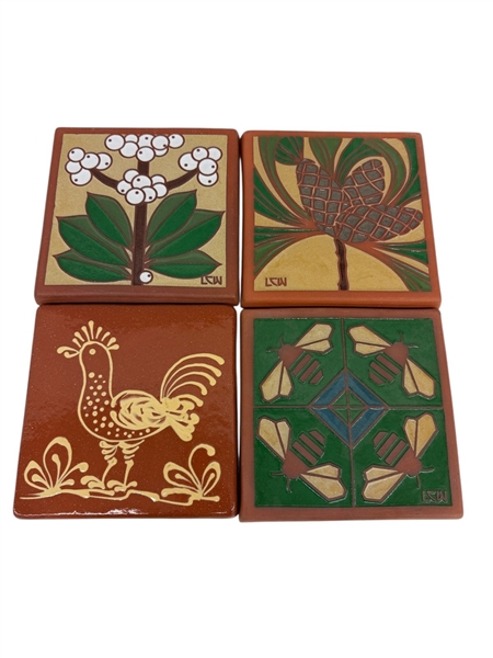 (4) Decorative Tiles: Liberty Craftworks, Robin Bowman
