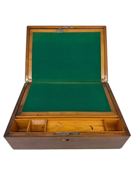 Traveling Mahogany Writing Desk Box Felt Lined