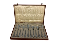 1903-1910 WMF Wurttembergische Silver Plate Fish Service Set In Original Case