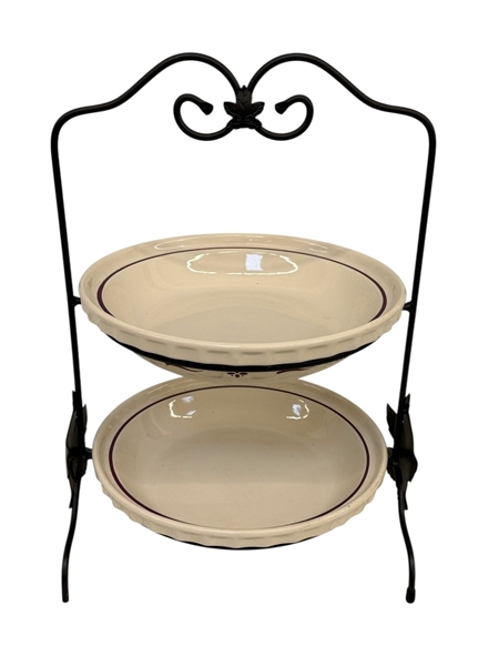 Longaberger Wrought Iron 2 Pie Server With Pie Plates