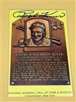 (6) Autographed Hall Of Fame Induction Postcards: Lopez, Lemon, Mize, Coveleski, Kiner, Averill