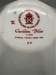 (7) Royal Crown Derby Tea Cups and Saucers; Carlton Blue
