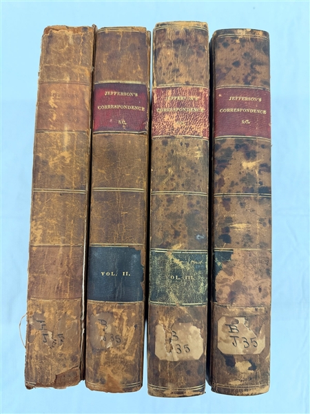 "Memoir, Correspondence, and Miscellanies from the Papers of Thomas Jefferson" 4 Volume Set by Thomas Jefferson Randolph 1829 Fist Edition