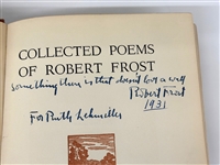 Collected Poems of Robert Frost by Robert Frost 1930 Fist Edition Signed and Inscribed by Frost