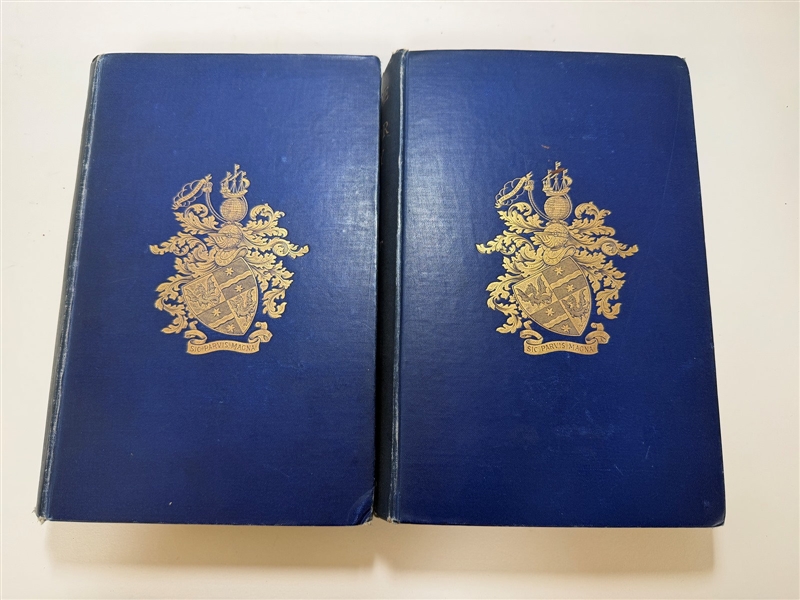 "Drake & The Tudor Navy" by Julian Corbett 2 Volumes 1898 First Edition With Hand Written Letter From Corbett