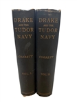 Drake & The Tudor Navy by Julian Corbett 2 Volumes 1898 First Edition With Hand Written Letter From Corbett