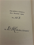 Lady Chatterley's Lover by D.H. Lawrence 1928 First Edition Limited Edition Signed by Lawrence 157/500