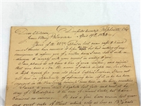 Hand Written Letter Anecdote About Massive Squirrel Hunt in 1823
