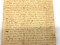 Hand Written Letter Anecdote About Massive Squirrel Hunt in 1823