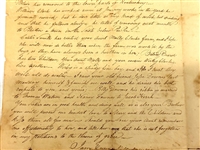 Hand Written Letter Anecdote About Massive Squirrel Hunt in 1823