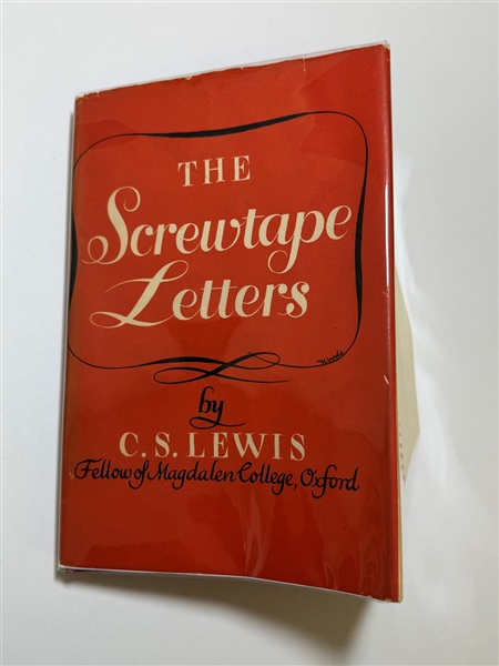"Screwtape Letters" by C.S. Lewis 1943 First Edition Second Issue With Dust Jacket