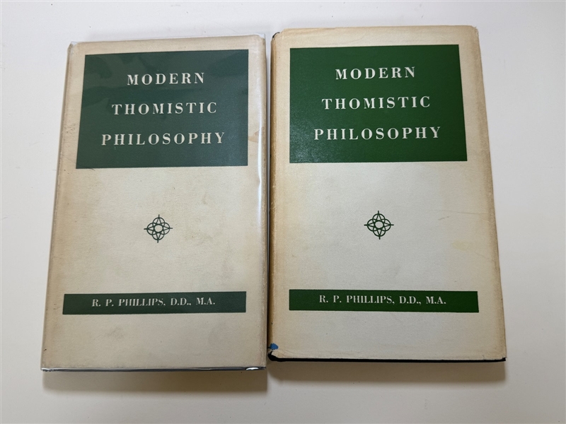 "Modern Thomistic Philosophy" by R.P. Phillips 1954 First Edition 6th Issue 2 Volume with Dust Jackets