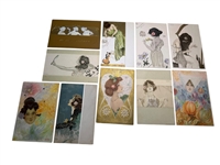 (10) Raphael Kirchner Illustrated Art Nouveau Postcards