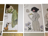 (10) Raphael Kirchner Illustrated Art Nouveau Postcards