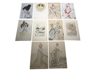 (10) Art Nouveau Postcards; Henri Boutet, Cocorico, Hand Tinted, Womens Fashion