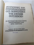 Festschrift Desr Stadt Mainz, Zur Gutenberg Feir Im Jahre by O. Hartwig 1900 First Edition 