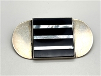 Great Falls Metal Works Modernist Sterling Silver Onyx Brooch